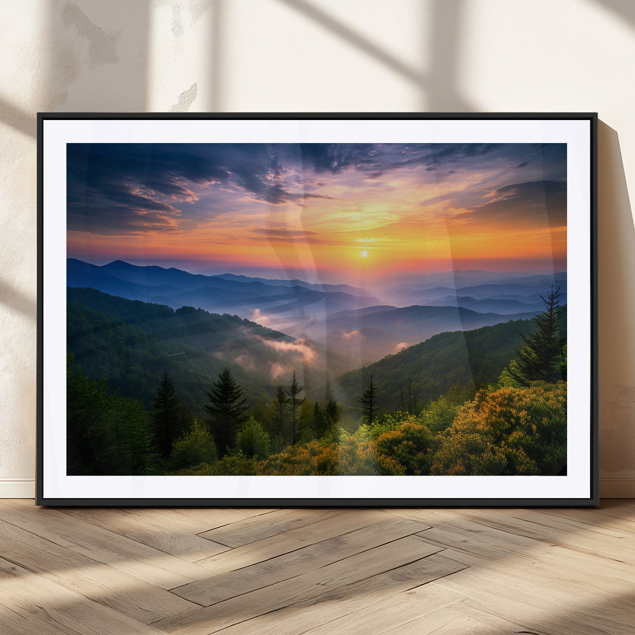 MGC-FP-36x24 - Majestic Mountain Sunrise Print | Landscape Wall Art | Canvas Print Ready to Hang | Farmhouse Wall