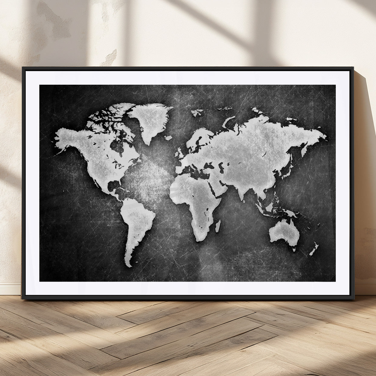 MGC-FP-36x24 - World Map Wall Art Canvas Print – Framed Wall Art for Anniversary Gift or Home Adventure Decor