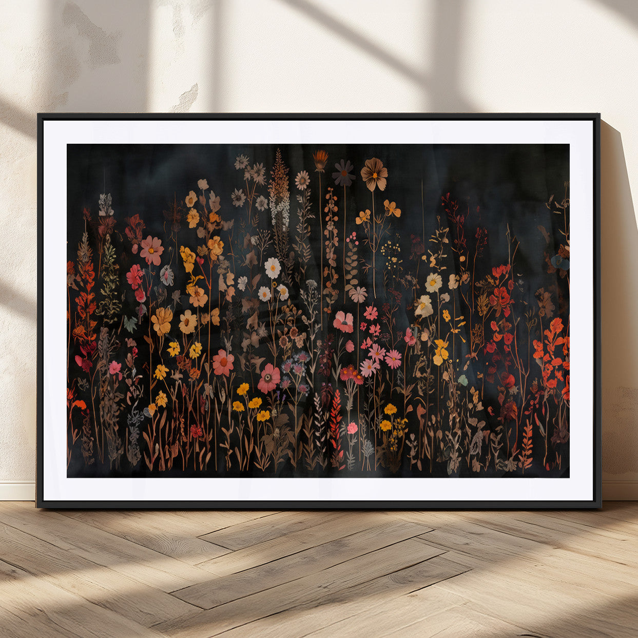 MGC-FP-36x24 - Large Floral Painting Print Illustration Flowers Canvas Wall Art Botanical Wall Decor Modern