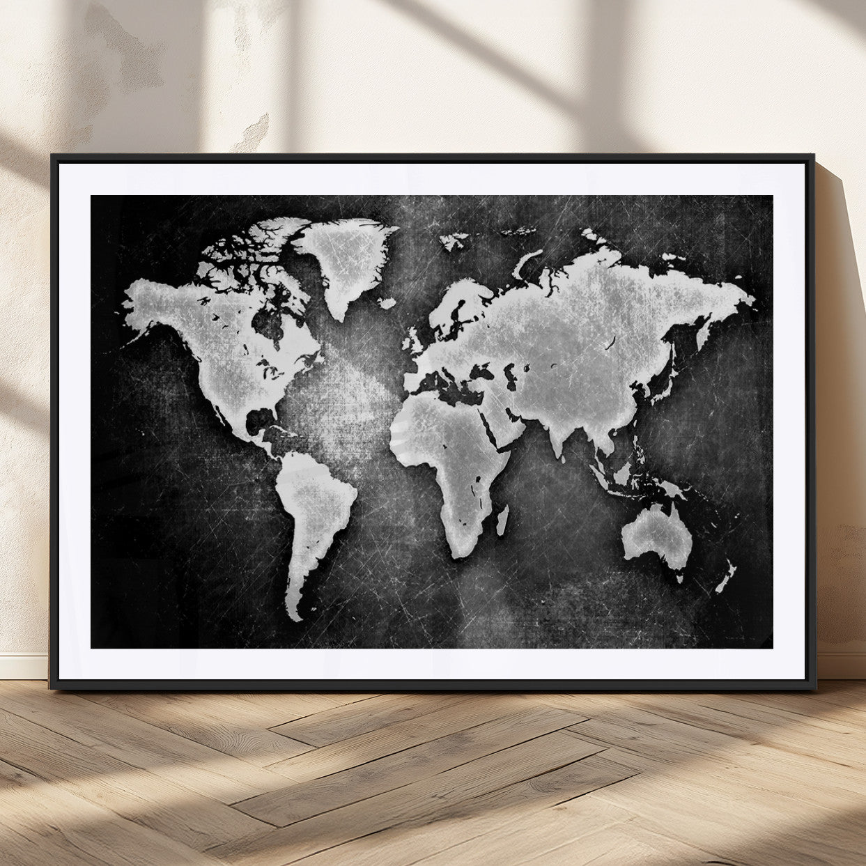 MGC-FP-36x24 - World Map Wall Art Canvas Print – Framed Wall Art for Anniversary Gift or Home Adventure Decor
