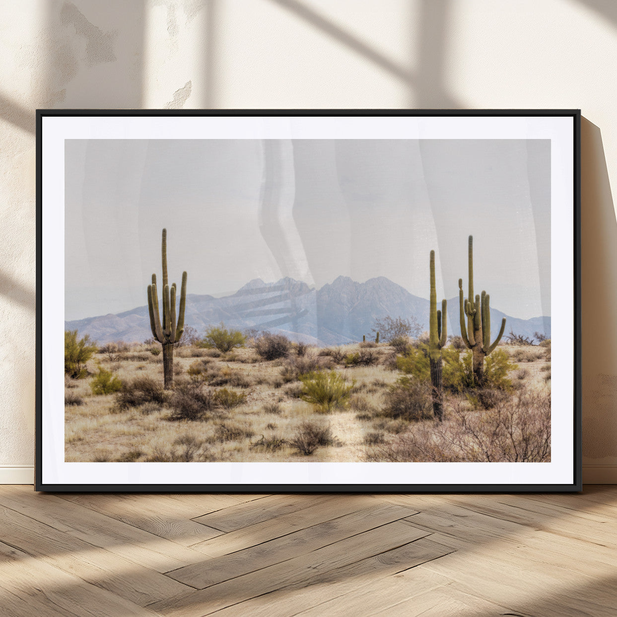 MGC-FP-36x24 - Arizona Desert Wall Art Print | Arizona Desert Canvas Print with Saguaro Cacti | Southwestern