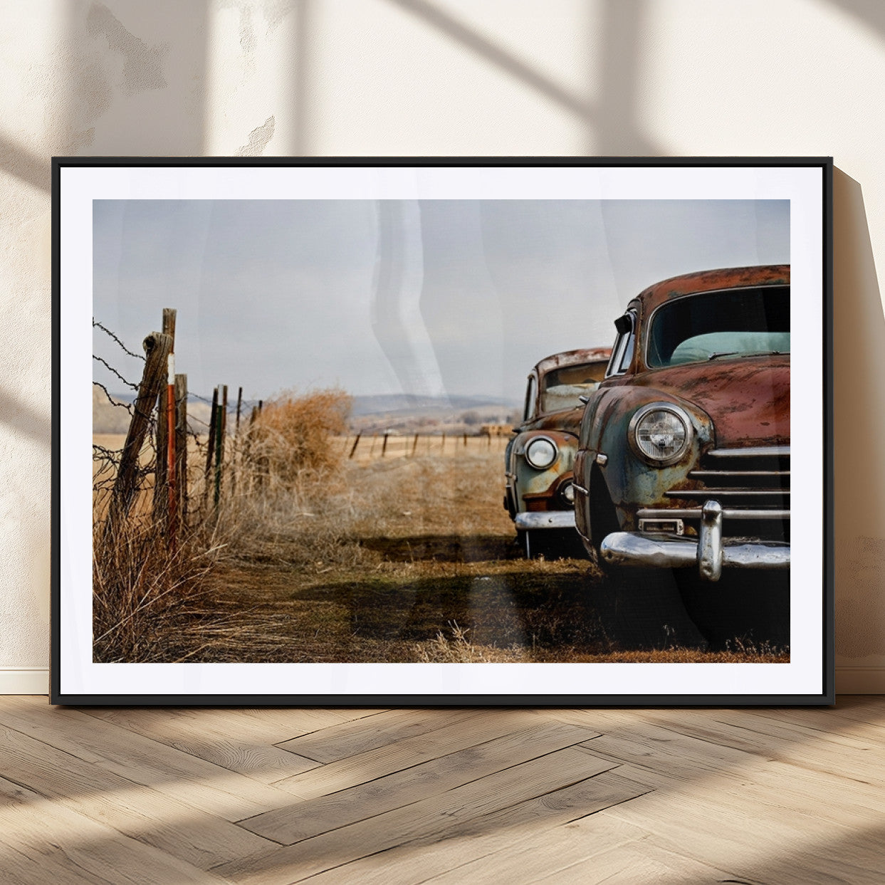 MGC-FP-36x24 - Old Rustic Classic Car Wall Art Canvas Print