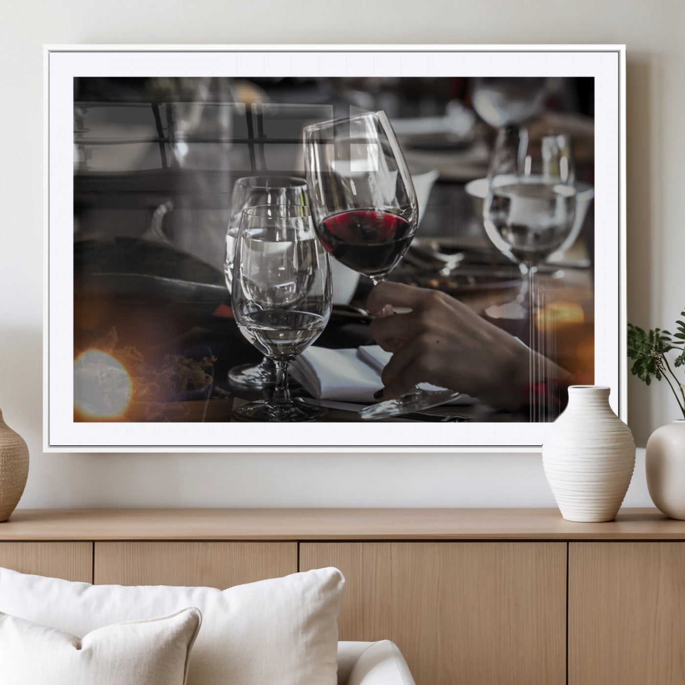 MGC-FP-36x24 - Red Wine and Glass Canvas Print