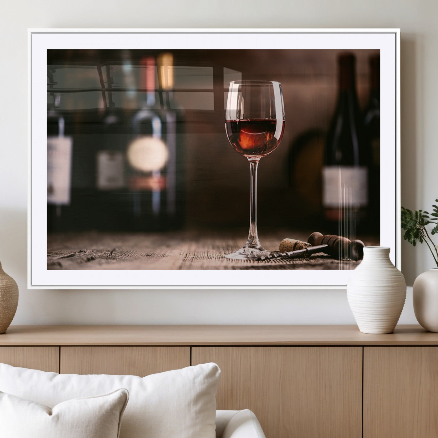 MGC-FP-36x24 - Red Wine and Bottle Canvas Print