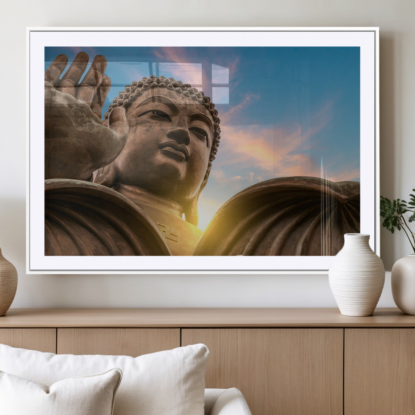 MGC-FP-36x24 - Buddha Statue and Daylight Wall Art, Buddha Statue Wall Art Canvas Print