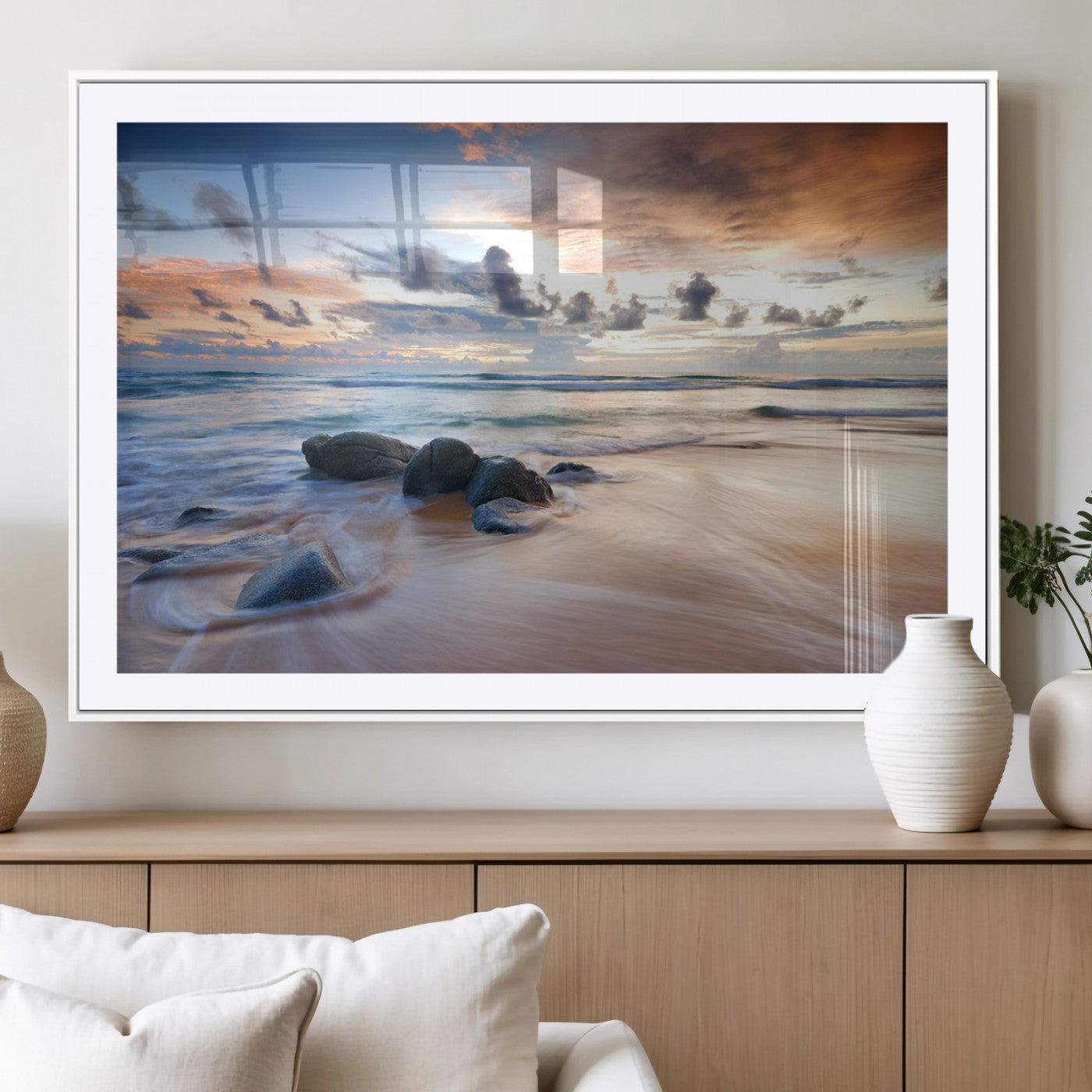MGC-FP-36x24 - Serene Weather On The Beach Wall Art Canvas Print