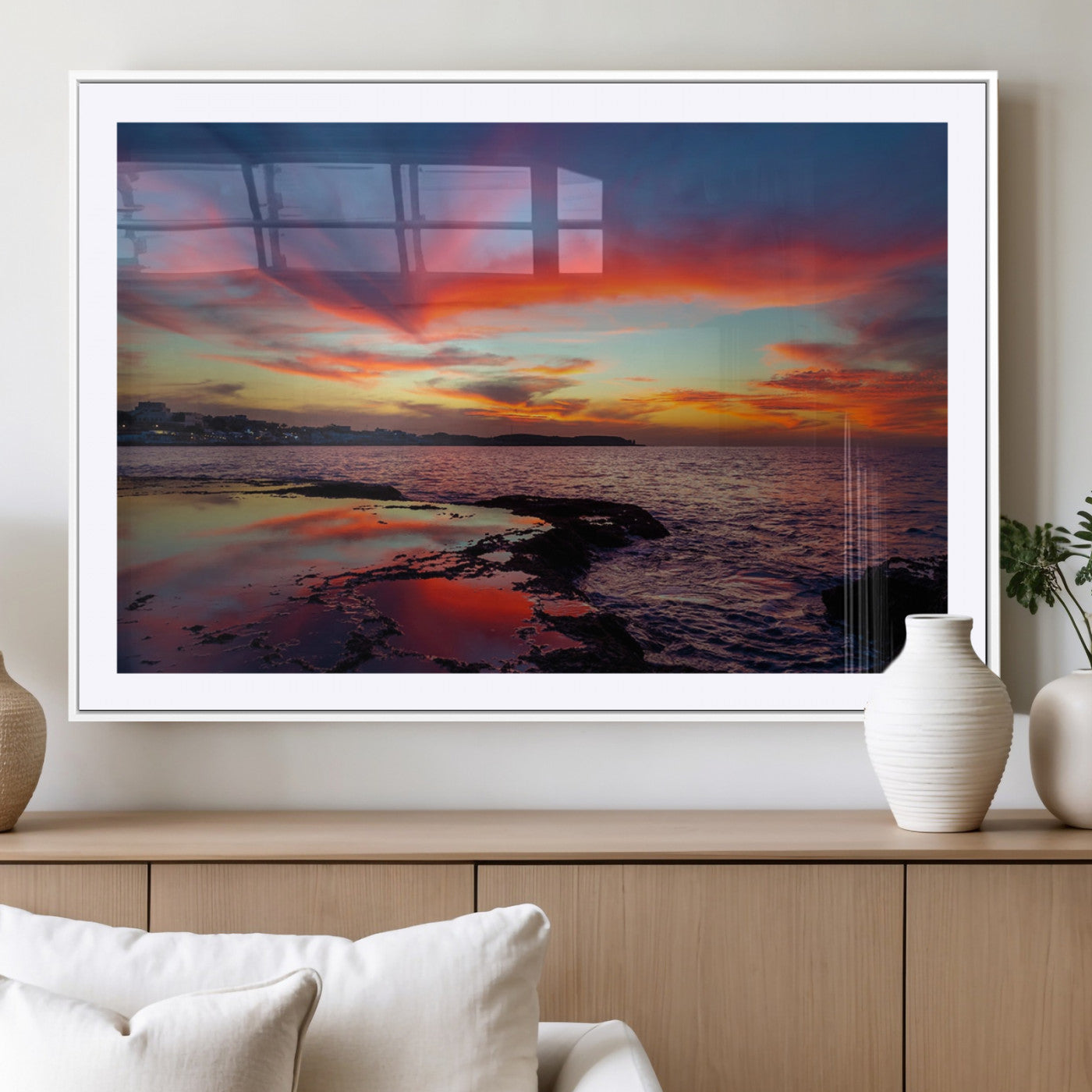 MGC-FP-36x24 - Glorious Sunset on The Beach Wall Art Canvas Print