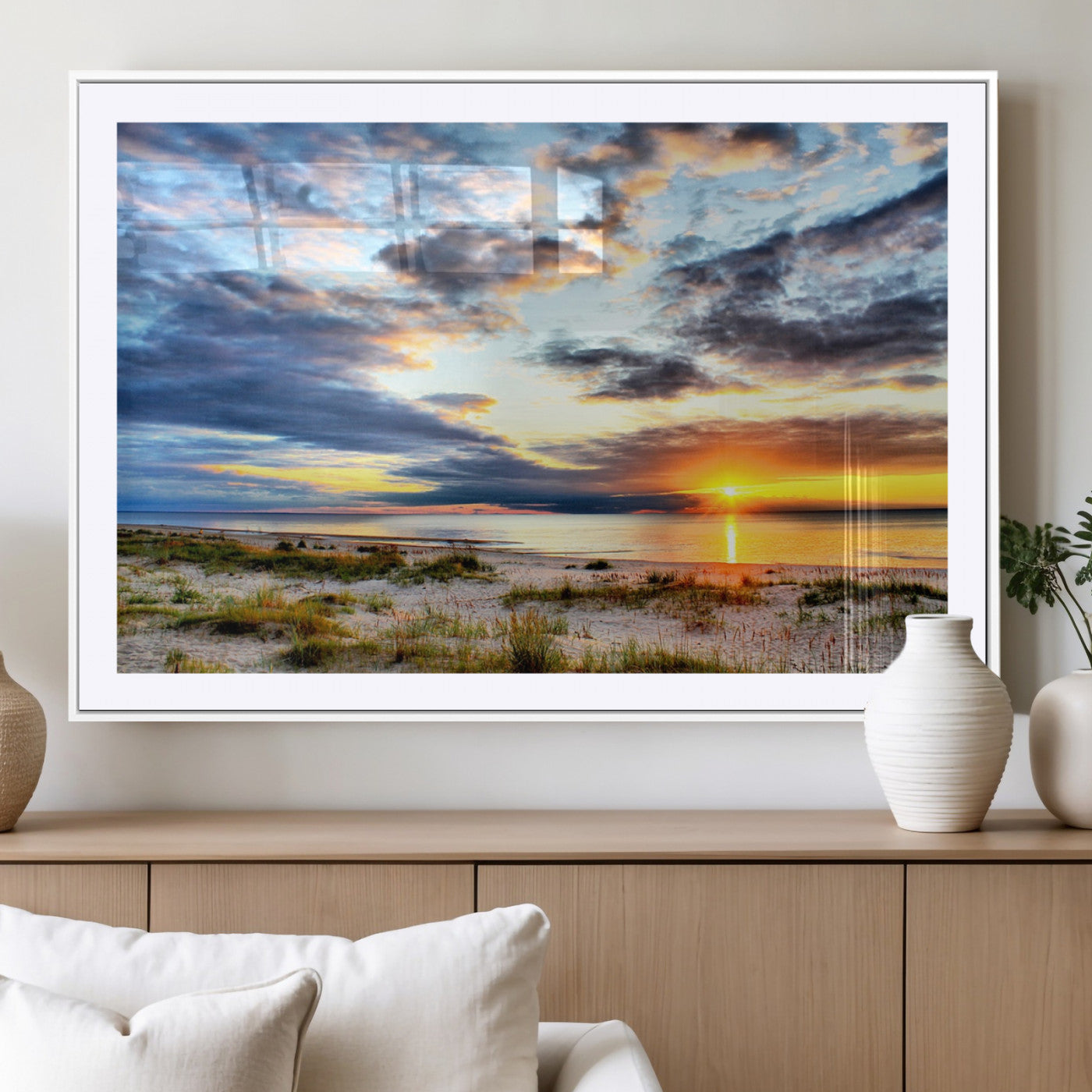 MGC-FP-36x24 - Sunset On The Ocean Wall Art Canvas Print