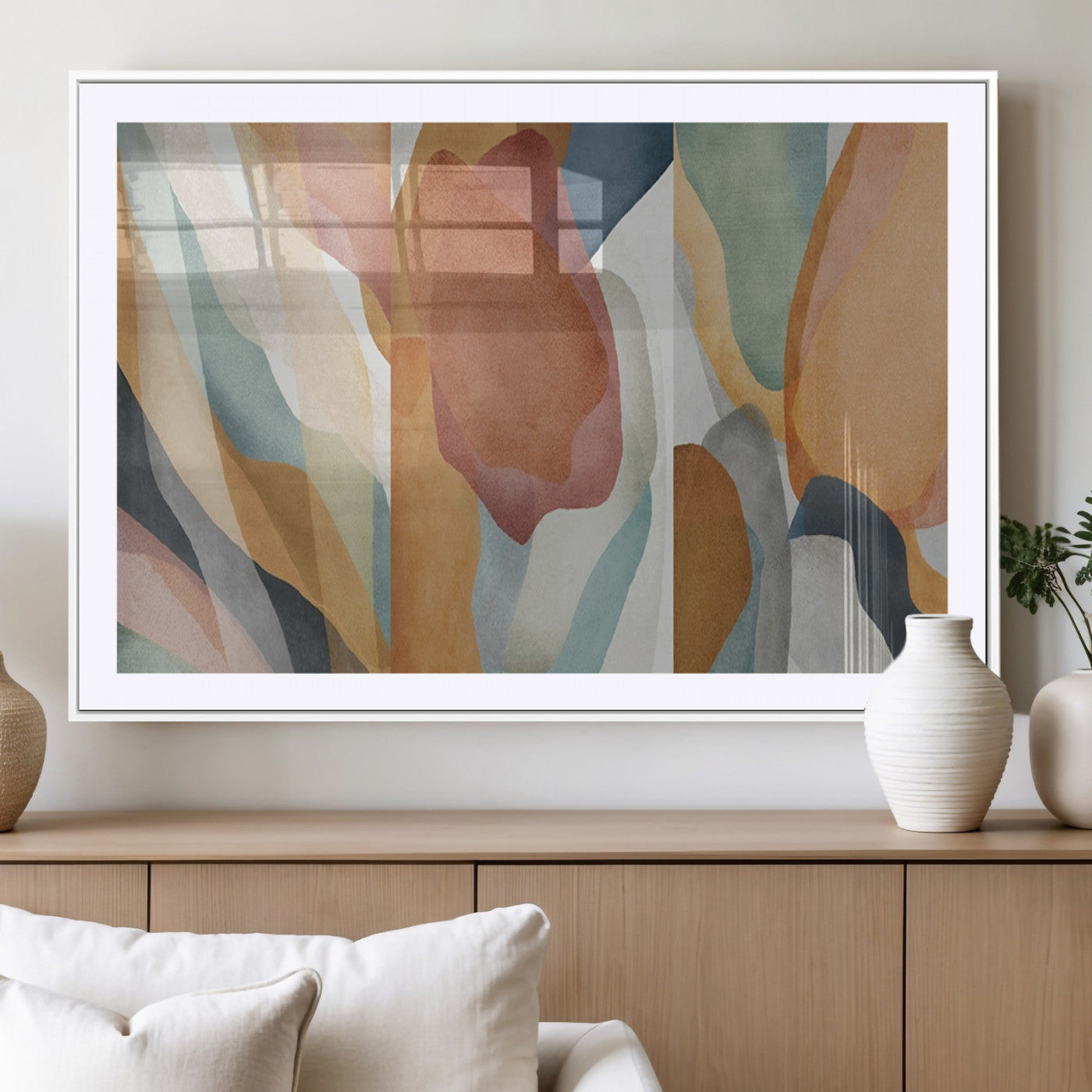 MGC-FP-36x24 - Boho Wall Art Canvas Print Set, Watercolor Boho Wall Art Canvas