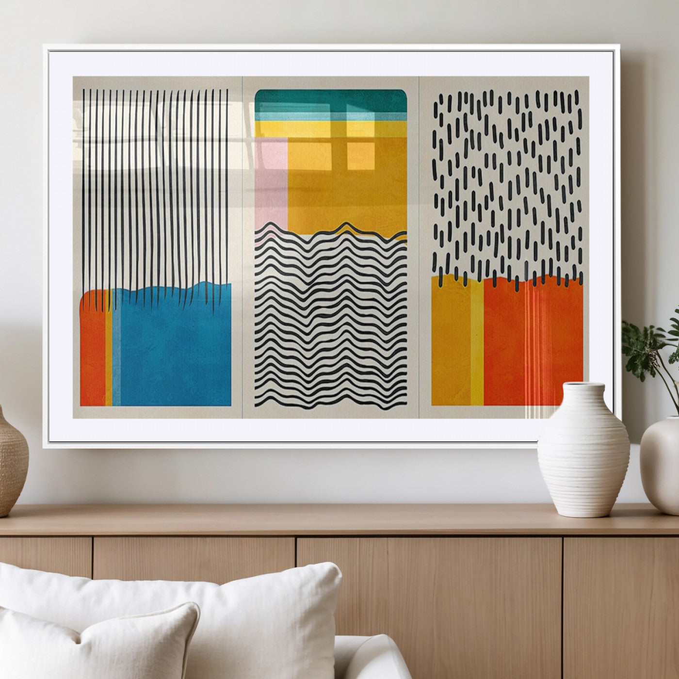 MGC-FP-36x24 - Canvas Print Wall Art Abstract Illustrs Art Boho, Framed Abstract Boho Art