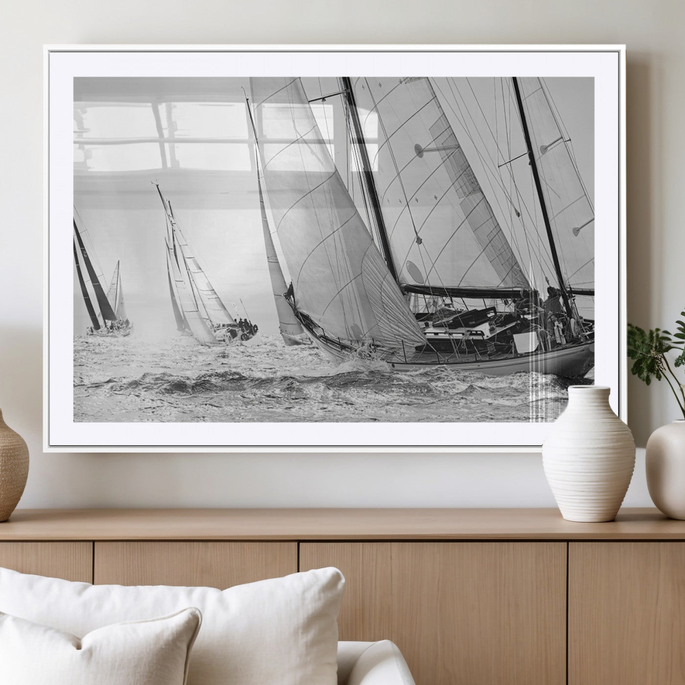 MGC-FP-36x24 - Yacht Sailboat Regatta Canvas Wall Art Canvas Print