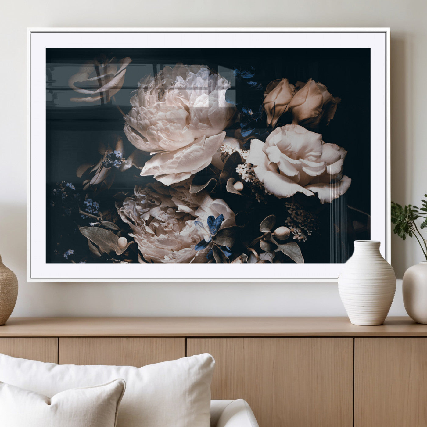 MGC-FP-36x24 - Pink Peonies Flowers Large Canvas Art Print