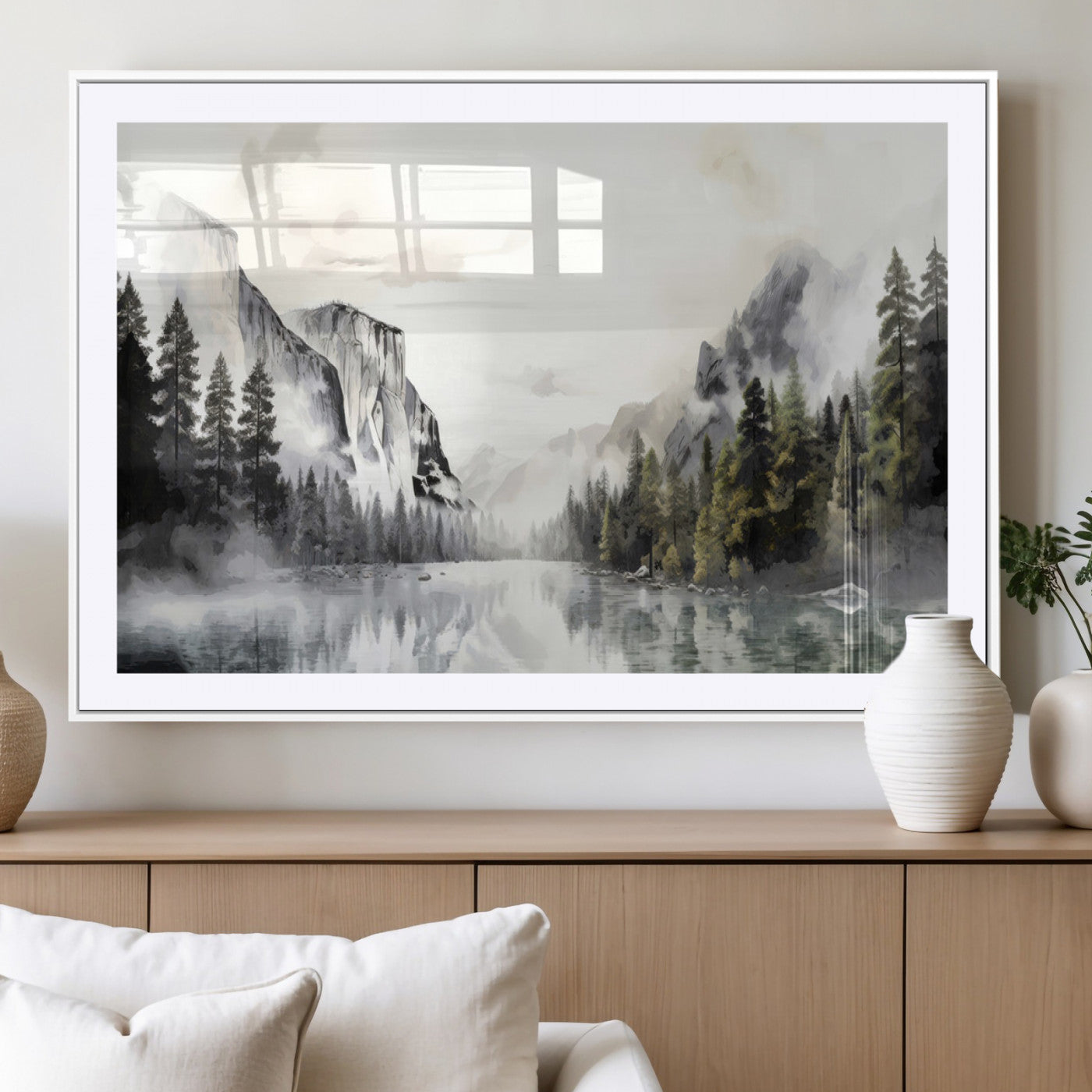 -Yosemite Valley Wall Art Canvas Print – Framed and Ready to Hang – Majestic Nature Landscape Décor
