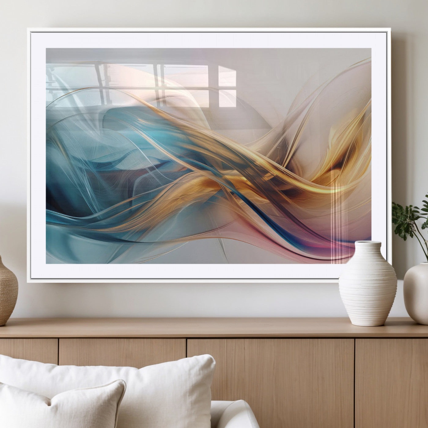 -Abstract Flowing Colors Wall Art Canvas Print
