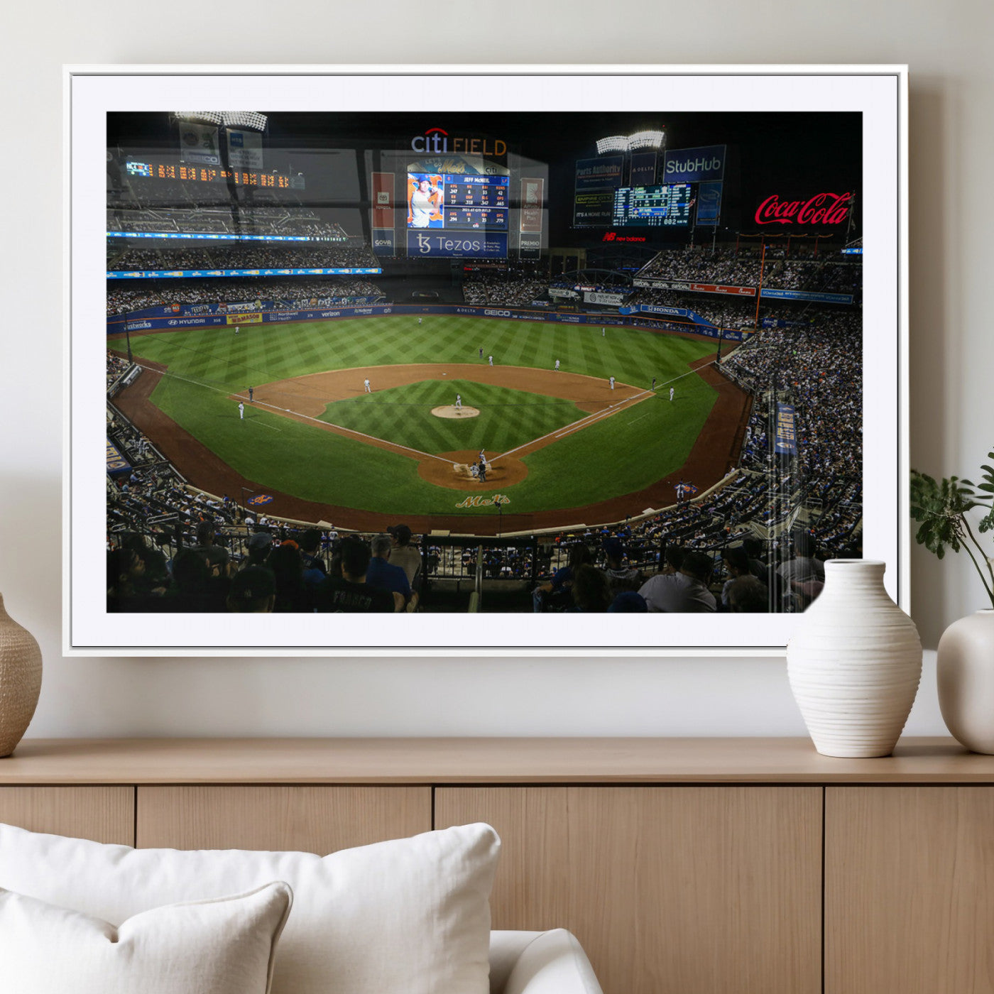 25148-MGC-FP-36x24_White-Los Angeles Dodgers Baseball Team Print - California Dodger Stadium Wall Art Canvas Print