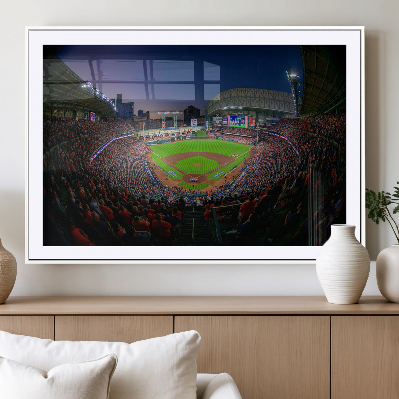 MGC-FP-36x24 - Houston Astros Baseball Print Canvas - Houston Minute Maid Park Stadium Wall Art Canvas Print