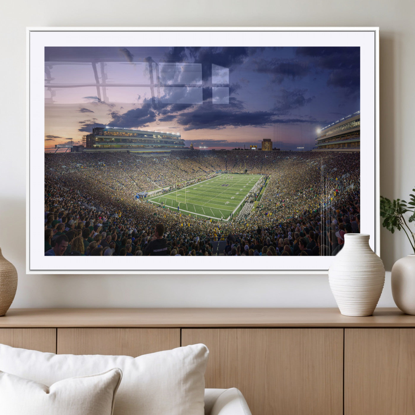 MGC-FP-36x24 - Notre Dame Fighting Irish Football Team Print - Notre Dame Stadium Wall Art Canvas Print