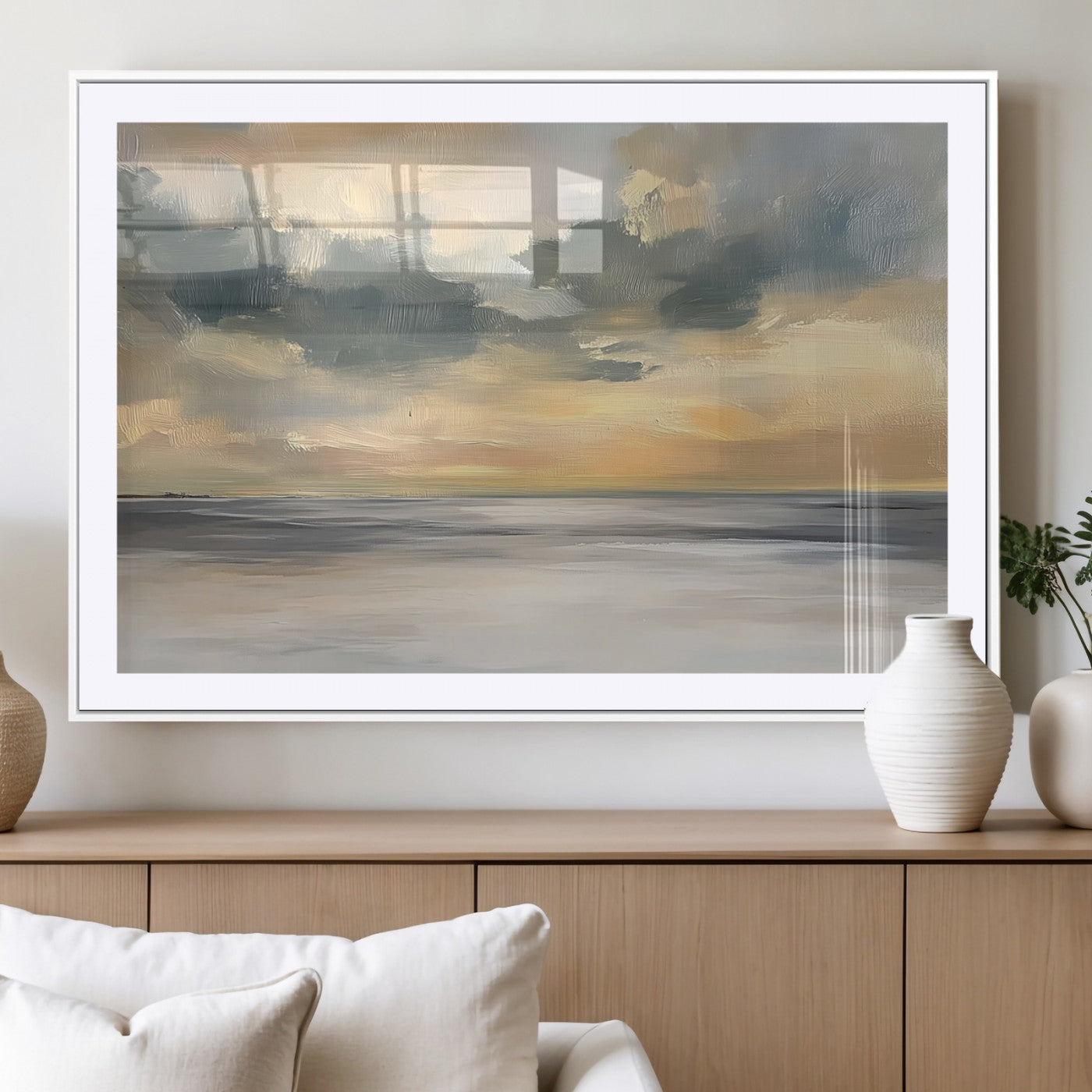MGC-FP-36x24 - Modern Coastal Artwork with Vibrant Abstract Ocean Waves Wall Art Canvas Print for Contemporary