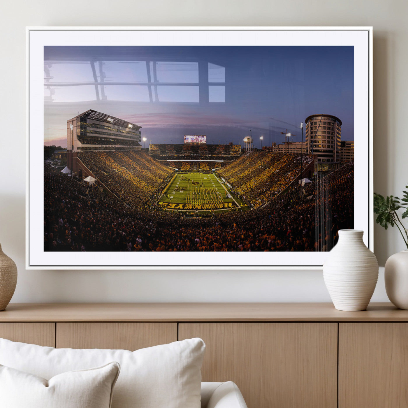 MGC-FP-36x24 - Iowa Hawkeyes Kinnick Stadium Wall Art Canvas Print, Framed Iowa Hawkeyes Kinnick Stadium Canvas