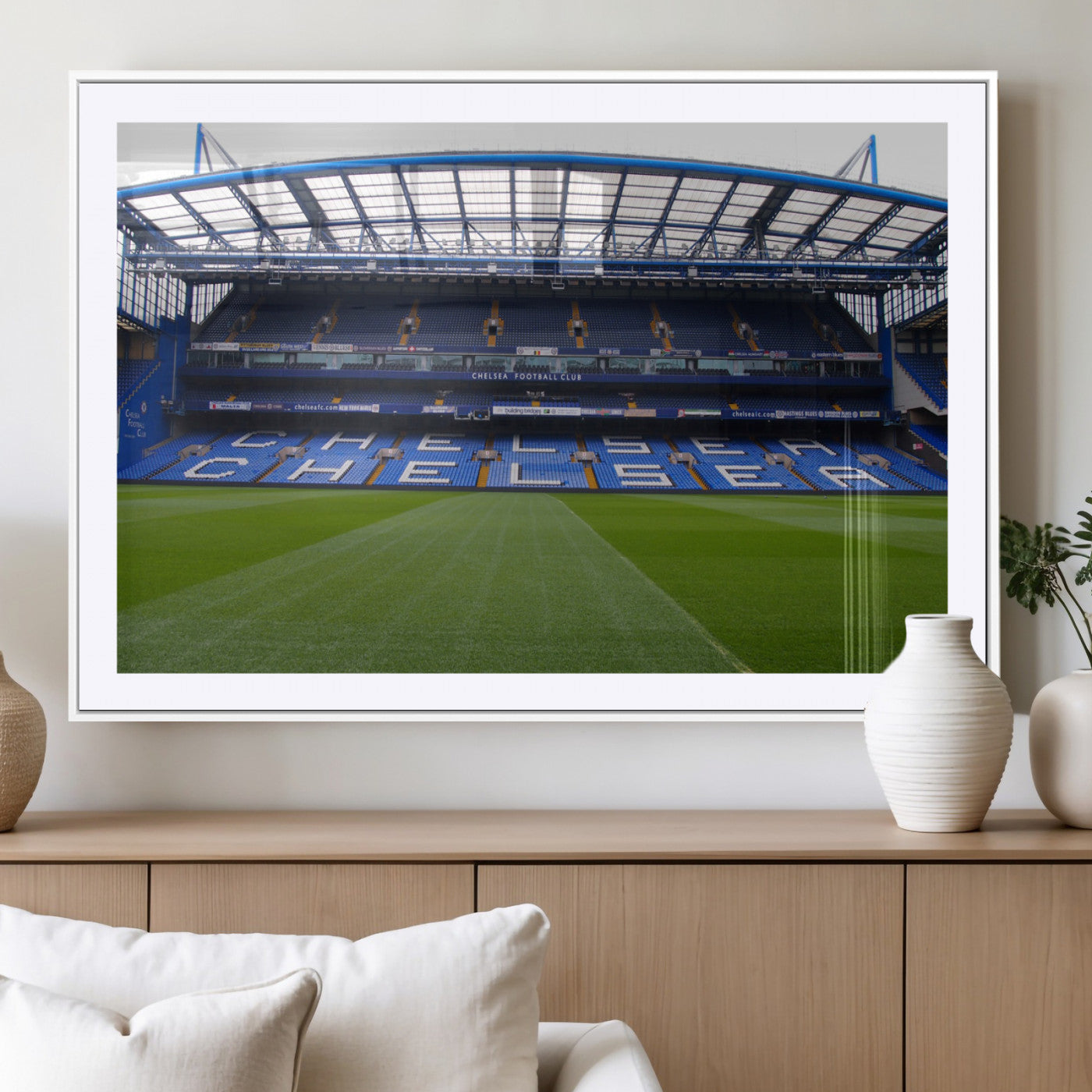 MGC-FP-36x24 - Stamford Bridge Chelsea Football Stadium Canvas Wall Art Print – Immersive Stadium Experience for