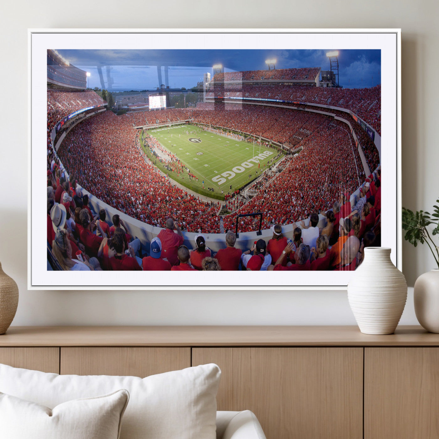 10244378-MGC-FP-40x30-Dooley Stadium Wall Art Print, Sports Arena Canvas Wall Art, Dooley Field at Sanford Stadium Canvas Print, Modern Athletic Field Art Printing