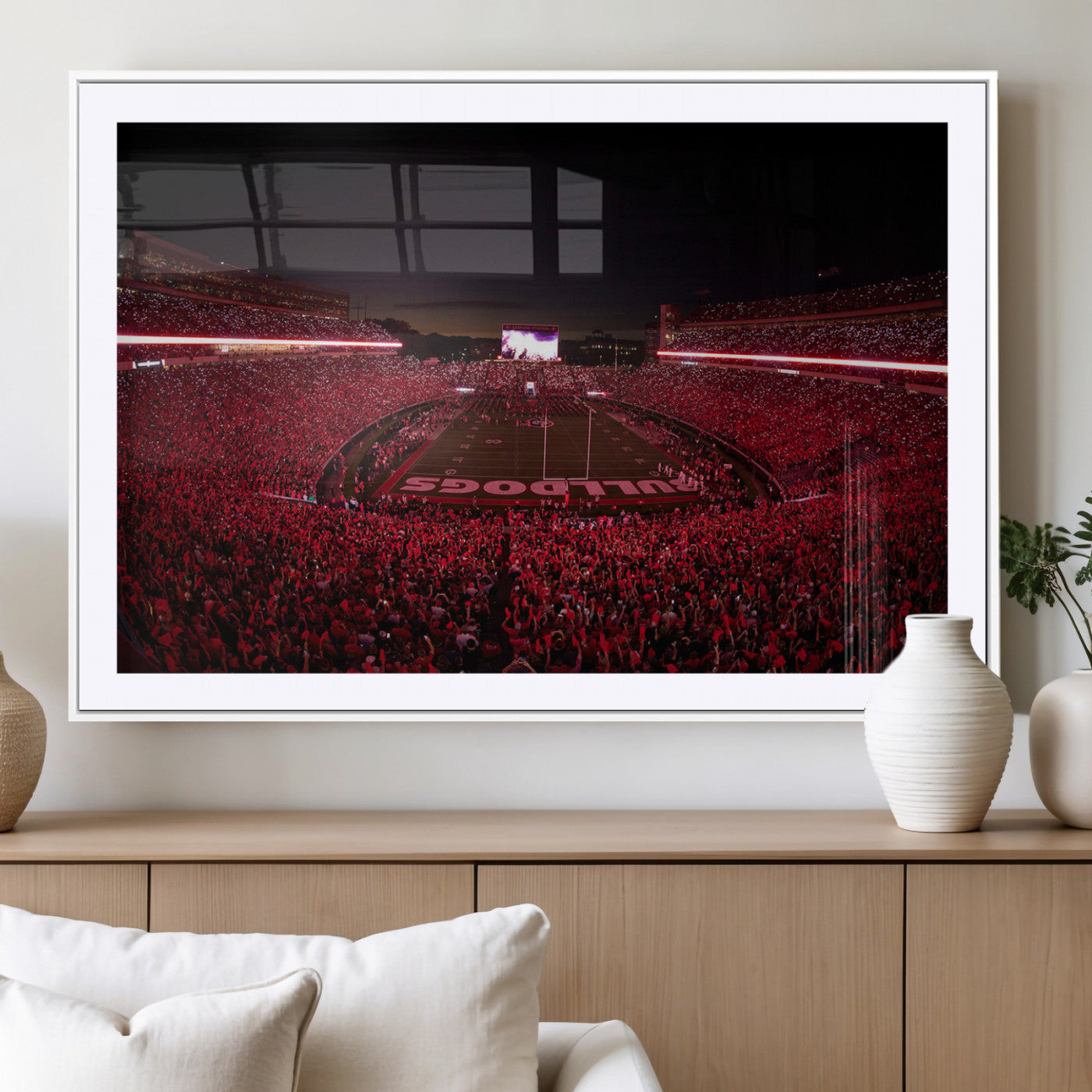 Dooley Stadium Wall Art Print, Sports Arena Canvas Wall Art, Dooley Field at Sanford Stadium Canvas Print, Modern Athletic Field Art Printing