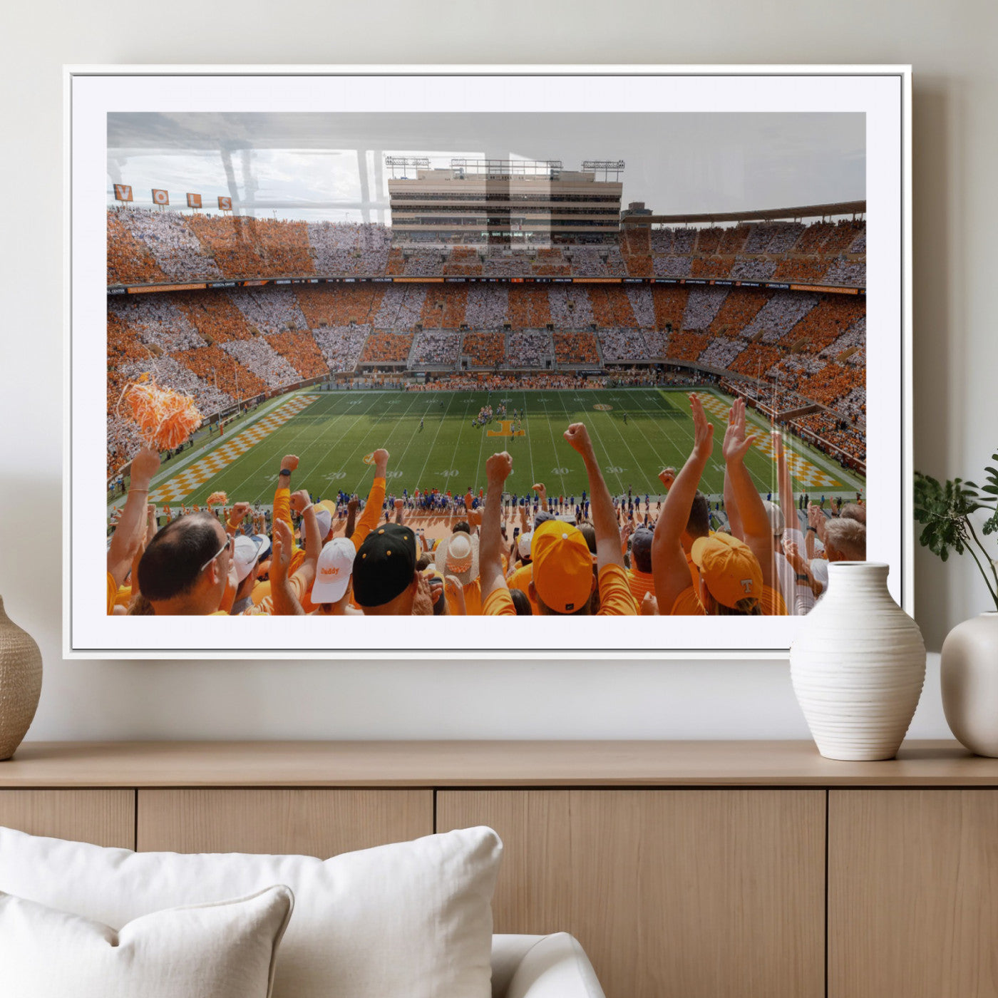 76011417-MGC-FP-40x30-Tennessee Neyland Stadium Wall Art Print, Sports Arena Canvas Wall Art, Panoramic Stadium Canvas Print, Modern Athletic Field Art Printing