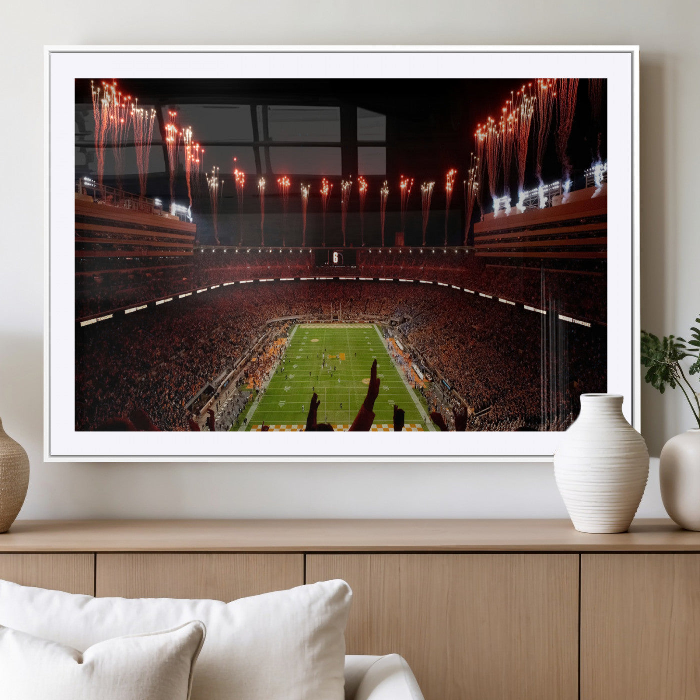 73358115-MGC-FP-40x30-Tennessee Neyland Stadium Wall Art Print, Sports Arena Canvas Wall Art, Panoramic Stadium Canvas Print, Modern Athletic Field Art Printing
