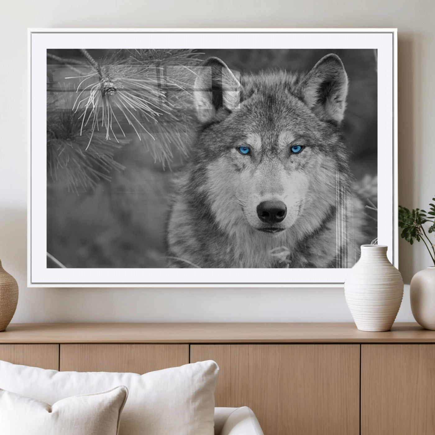 MGC-FP-36x24 - Wild Wolf Blue Eye Wall Art Canvas Print