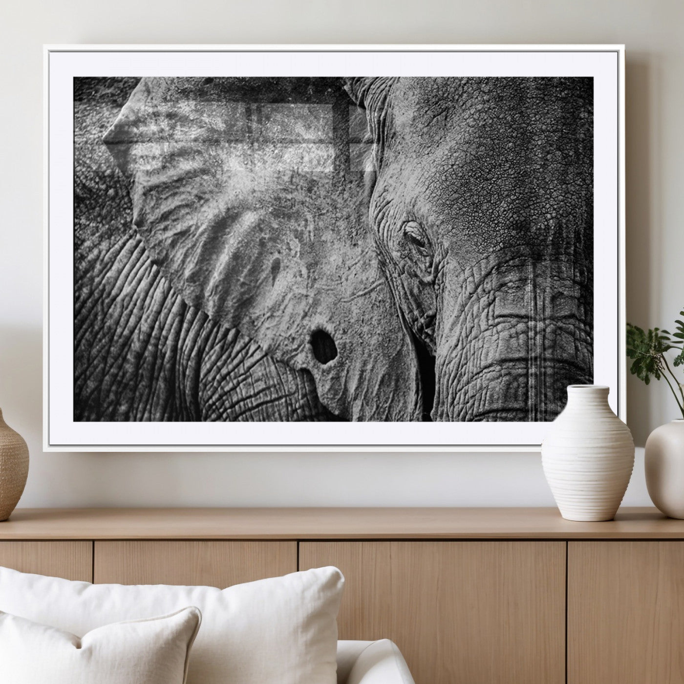 MGC-FP-36x24 - Wild Old Elephant Wall Art Canvas Print