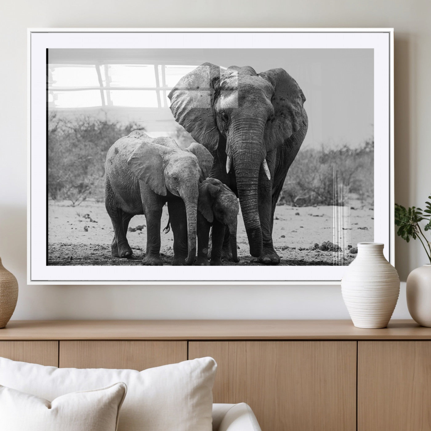 MGC-FP-36x24 - Elephant Family Africa Wall Art Canvas Print