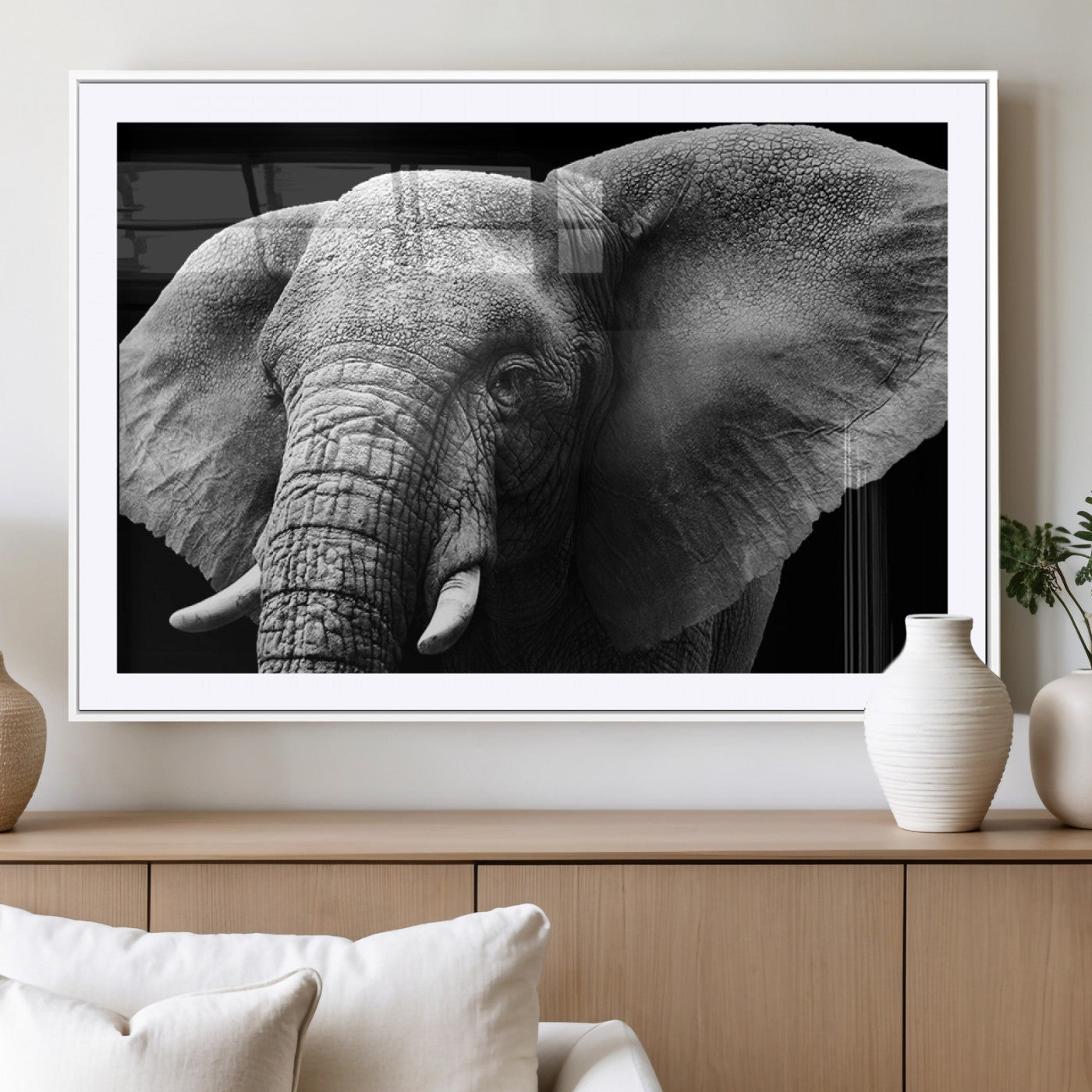 MGC-FP-36x24 - Big Elephant Close Up Wall Art Canvas Print