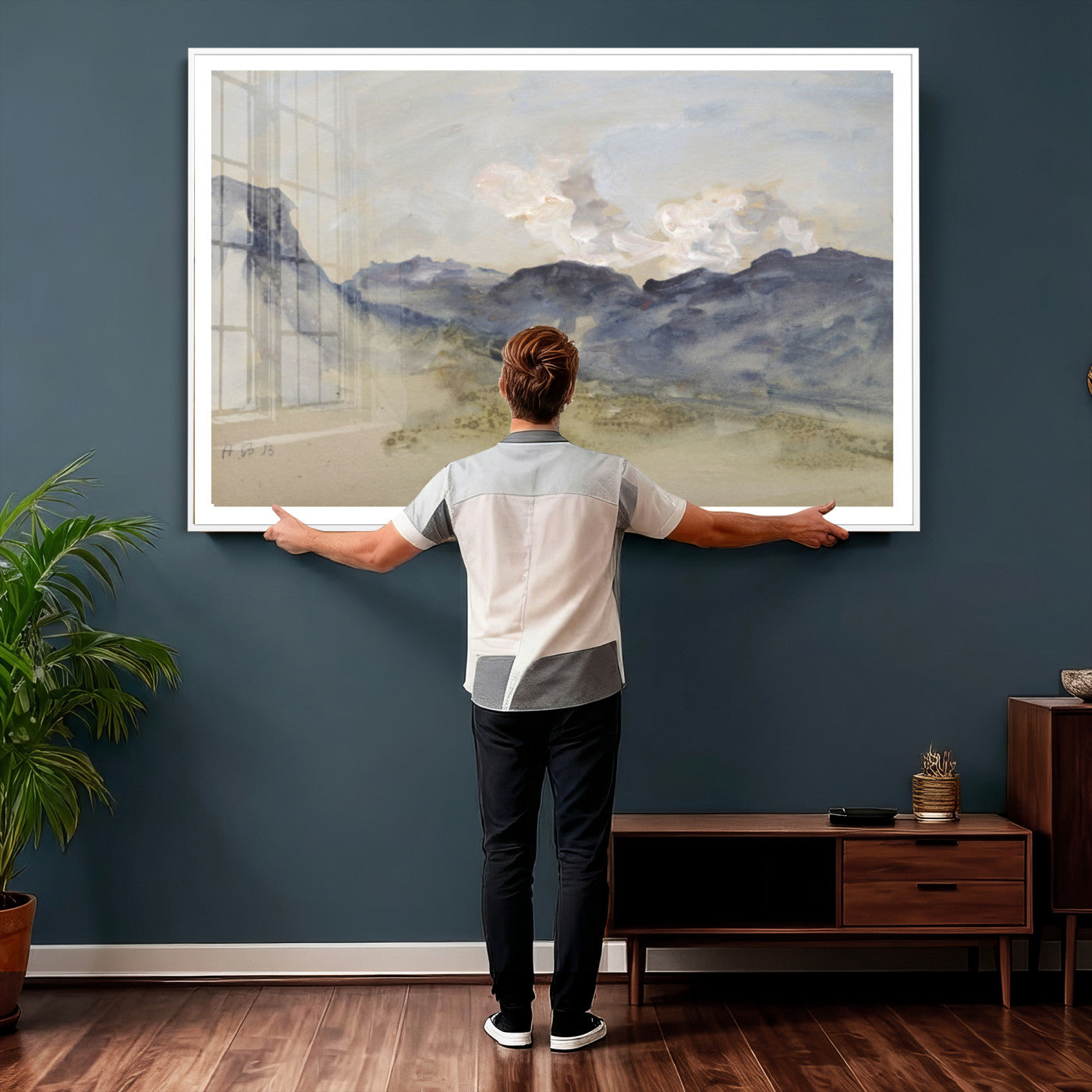 14644686-MGV-CV-36X24 - Alps Hercules Brabazon Brabazon Abstract Wall Art Canvas Print for Modern Home Decor