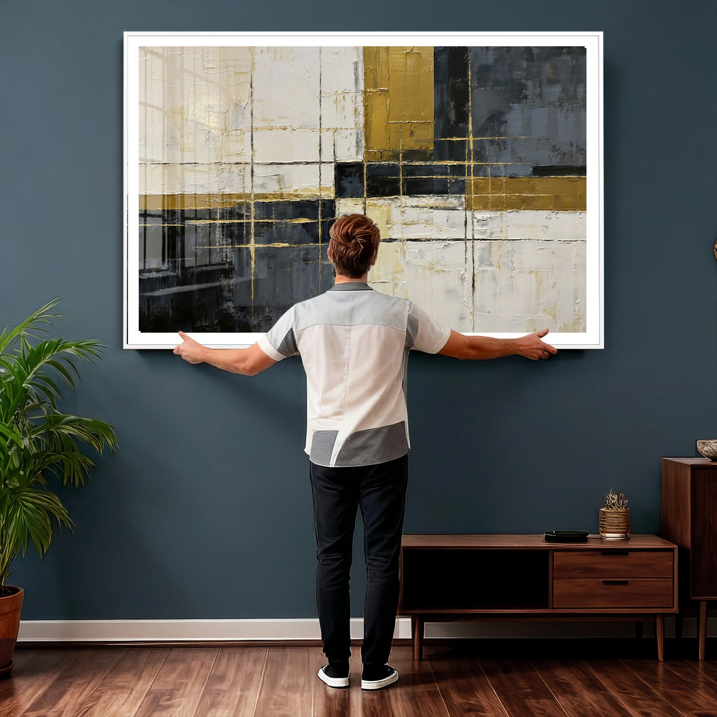 86412570-MGV-CV-36X24 - Geometric Abstract Wall Art Canvas Print