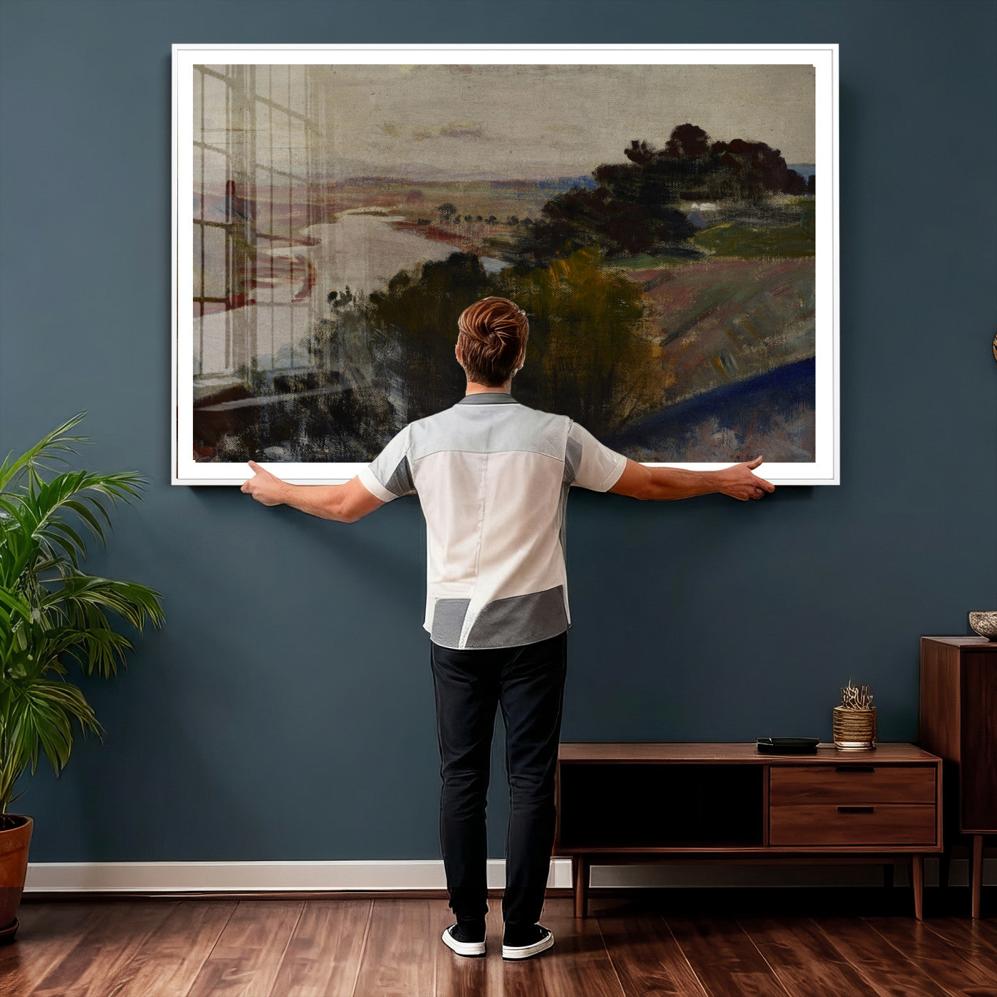 55507874-MGV-CV-36X24 - Jacek Malczewski Landscape at the Vistula Wall Art Canvas Print