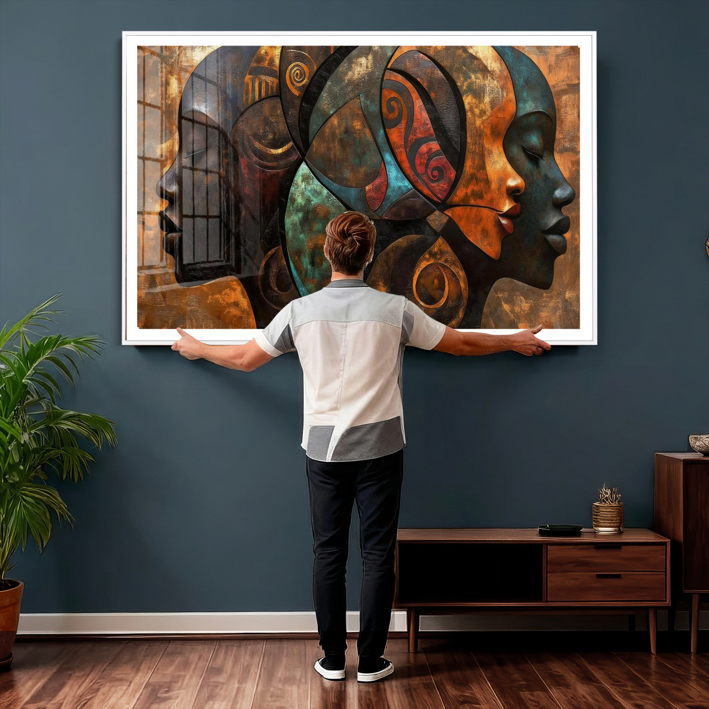 81517886-MGV-CV-36X24 - Abstract Afro American Women Wall Art Canvas Print