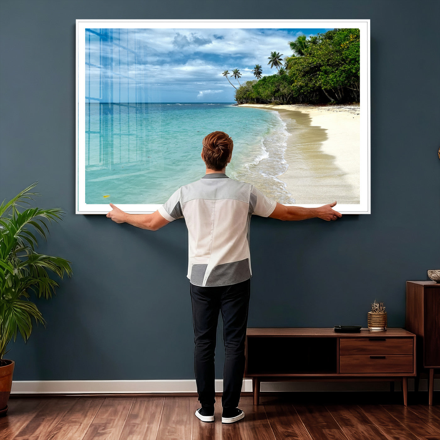 50626792-MGV-CV-36X24 - Puerto Rico Beach Paradise Wall Art – Tropical Coastal Print