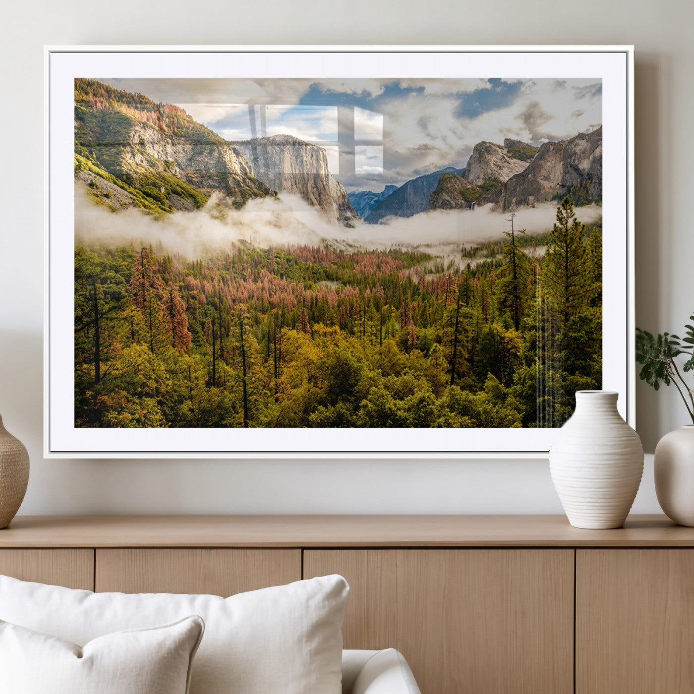 MGC-FP-36x24 - Half Dome Yosemite Canvas Wall Art – Majestic Triptych Landscape Print – National Park Nature Decor