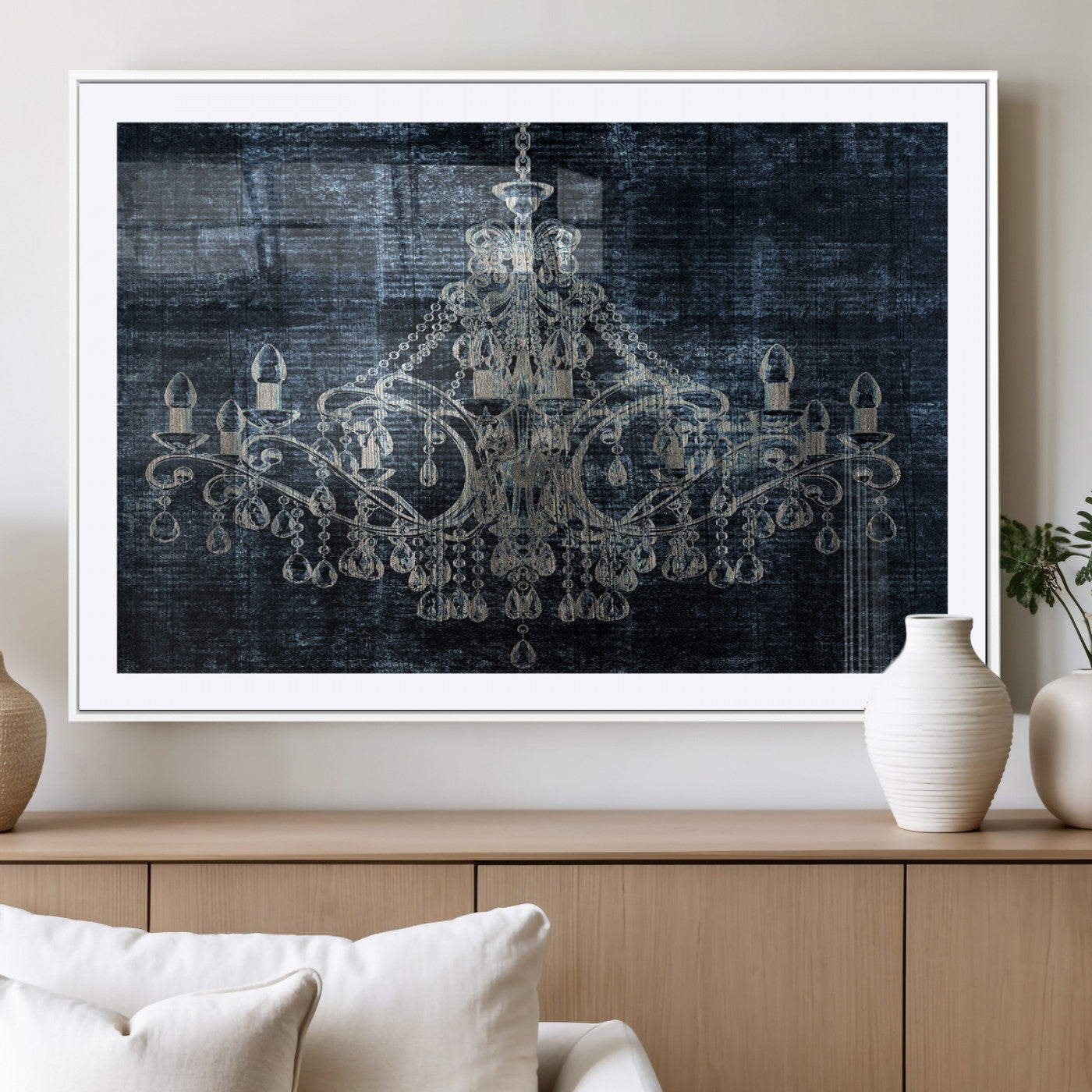 MGC-FP-36x24 - Dark Chandelier Wall Art Canvas Print