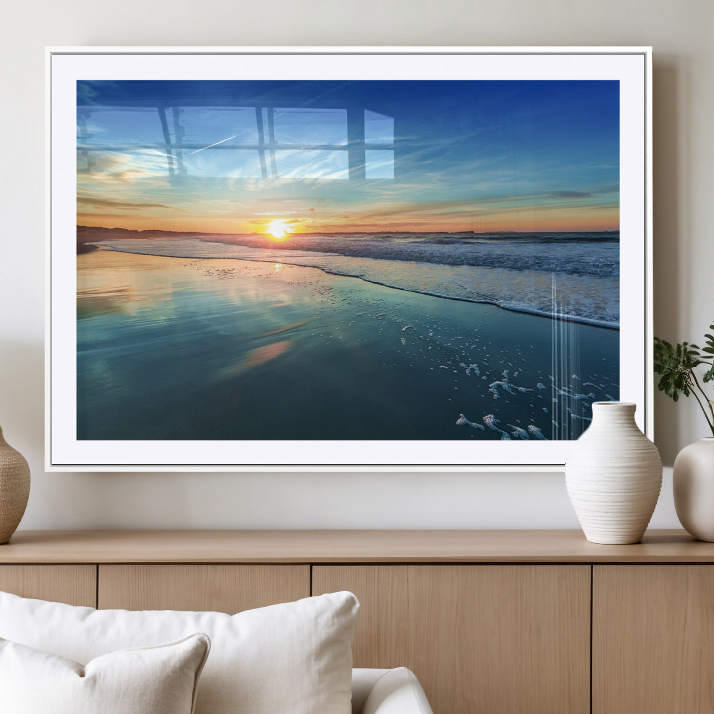 MGC-FP-36x24 - Blue Sky and Beach Wall Art Canvas Print