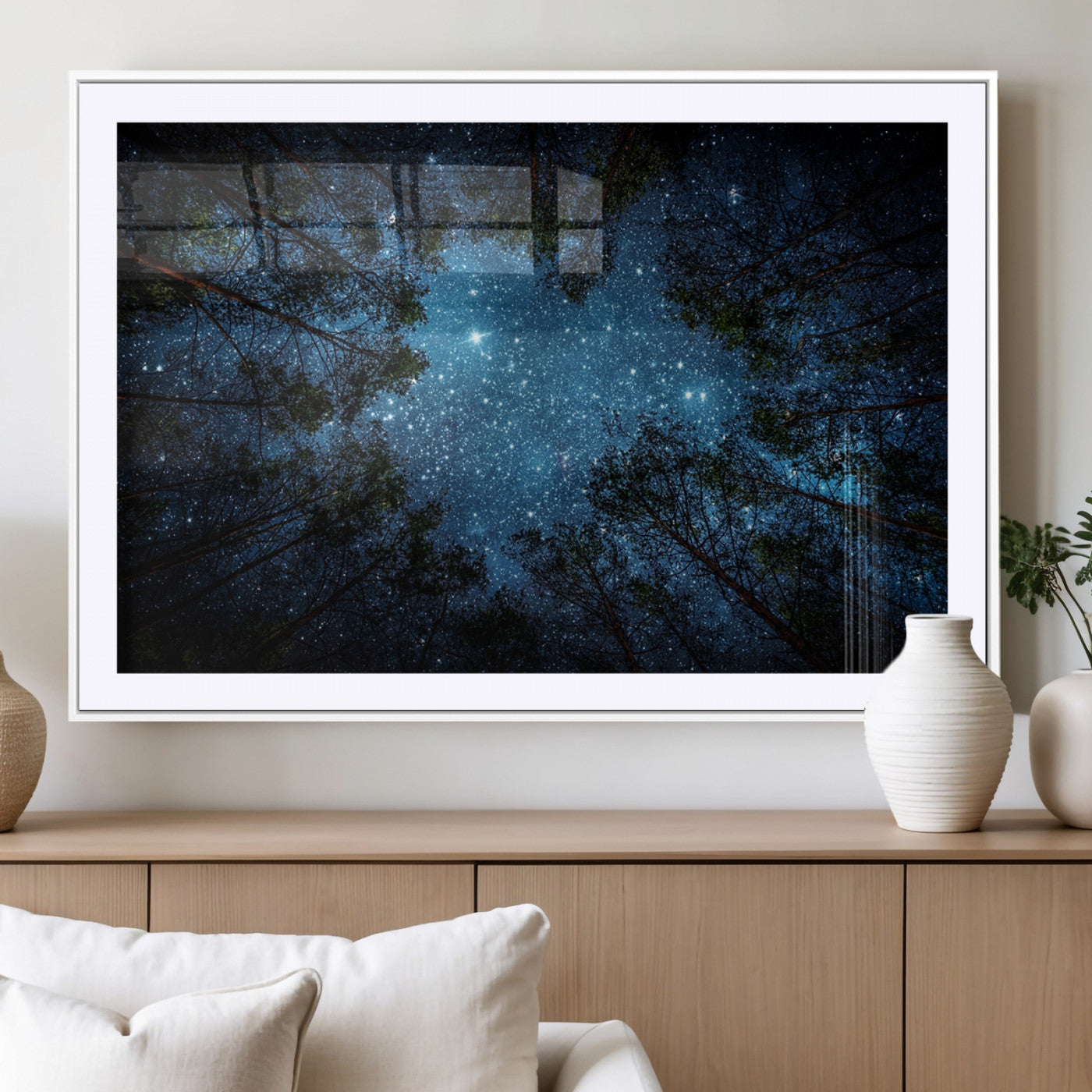 MGC-FP-36x24 - Forest and Stars Wall Art Canvas Print