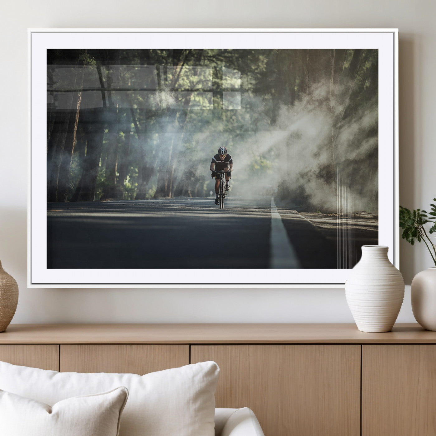 MGC-FP-36x24 - Cycling Road Bike in the Morning, Cycling Road Bike Canvas Print