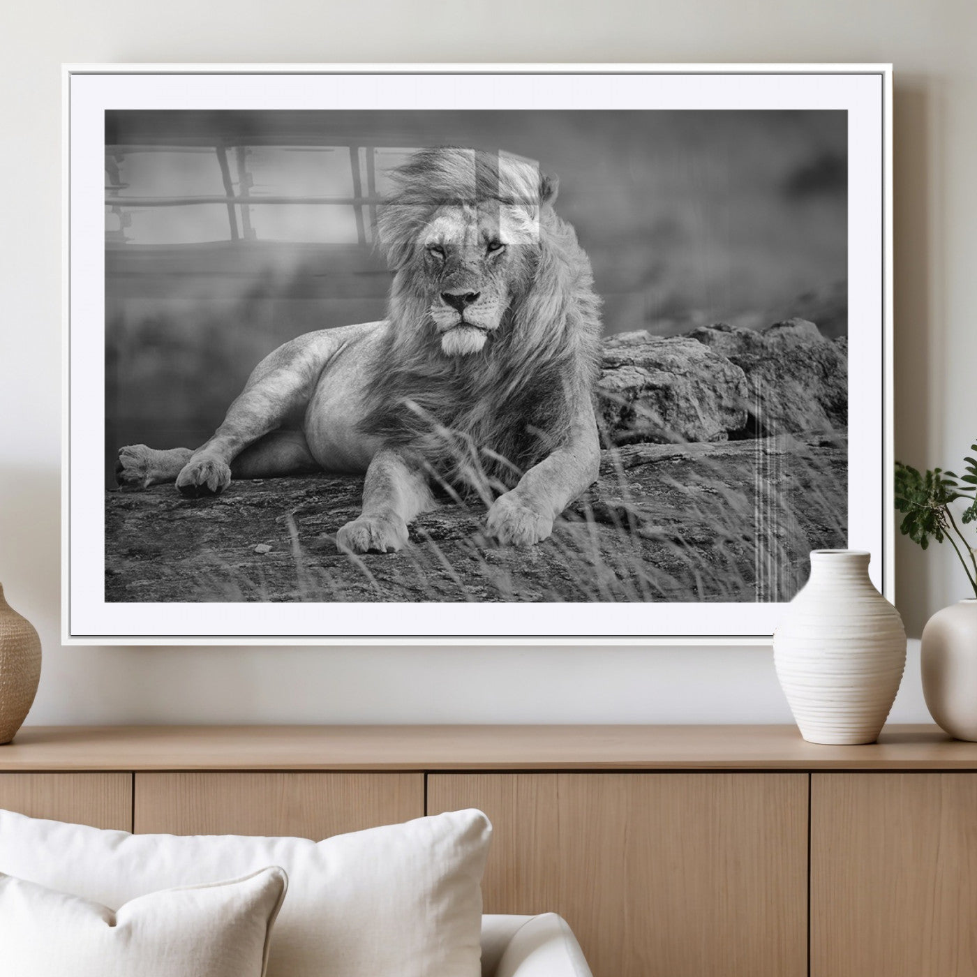 MGC-FP-36x24 - King of Forest Lion Wall Art Canvas Print