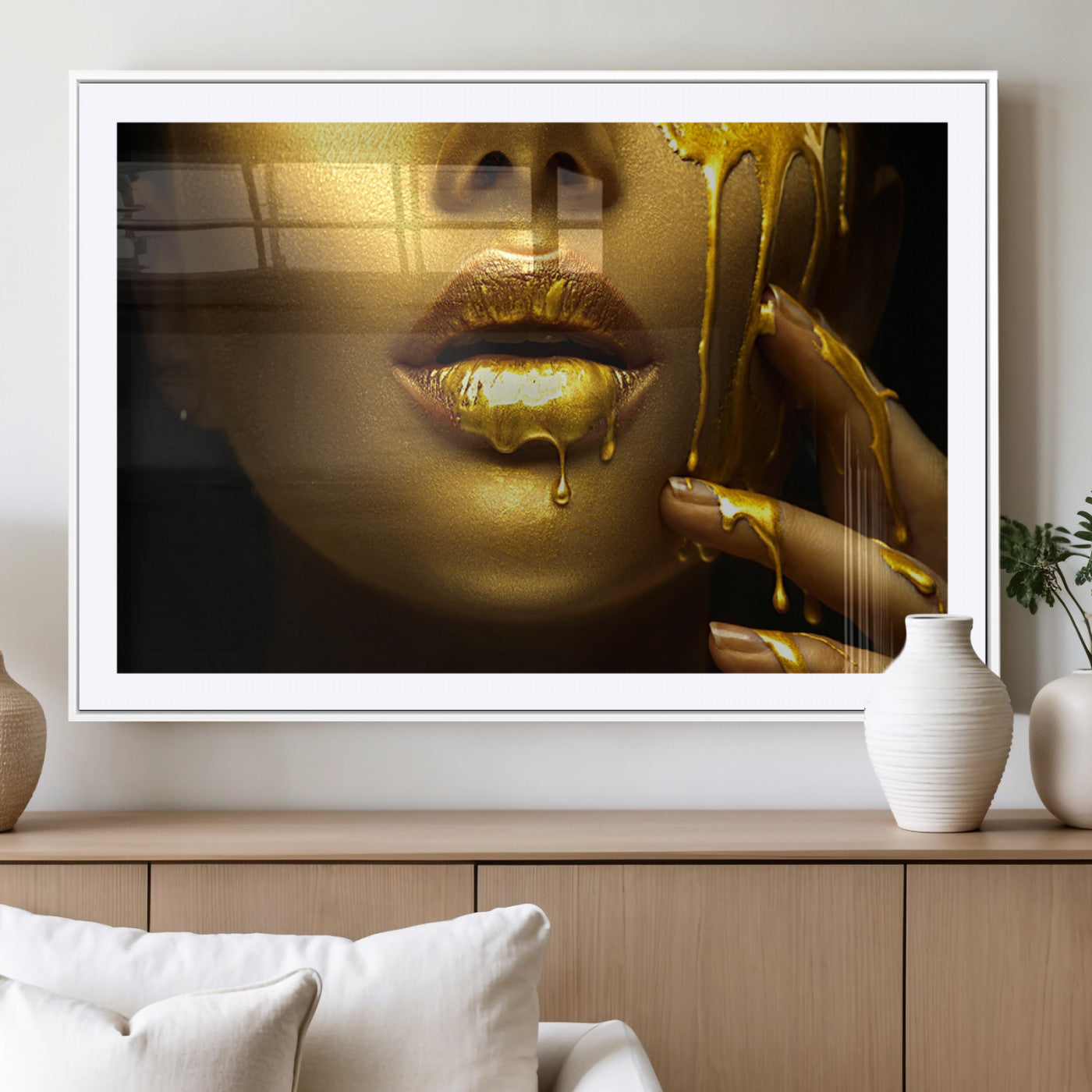 MGC-FP-36x24 - Gold and Women Wall Art Canvas Print