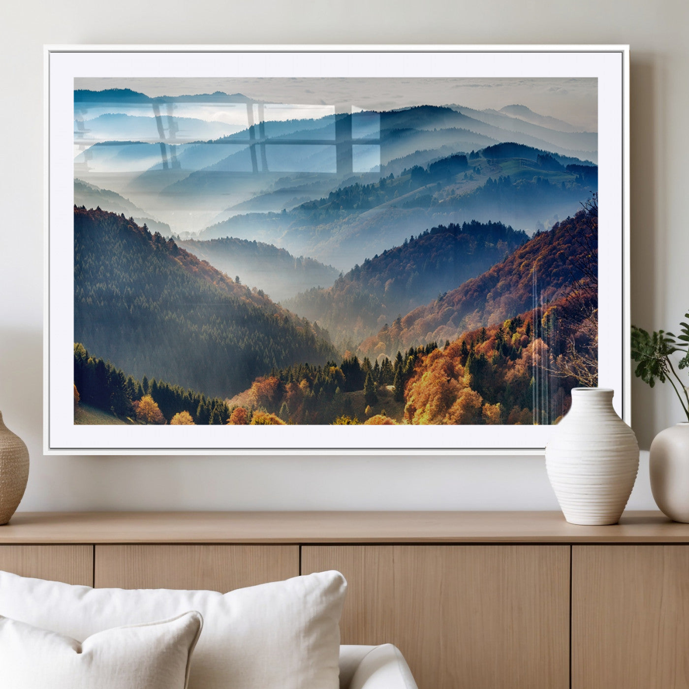 MGC-FP-36x24 - Mountains Forest Autumn Wall Art Canvas Print