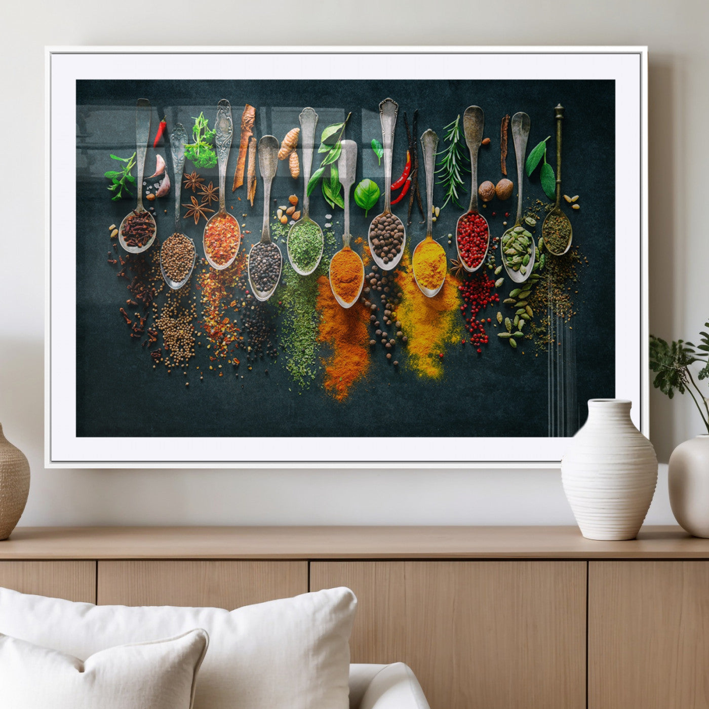 MGC-FP-36x24 - Herbs and Spices Kitchen Wall Art Canvas Print