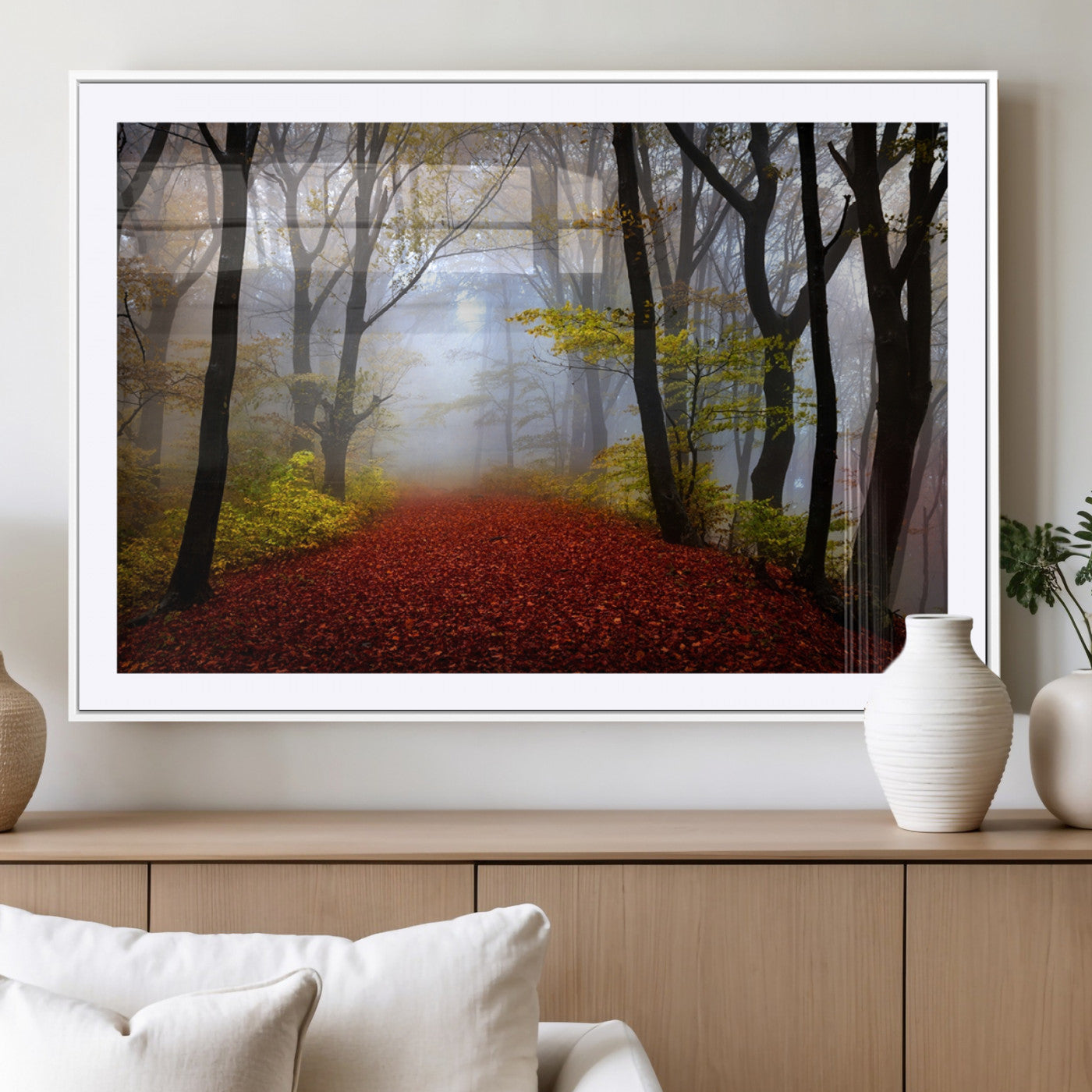 MGC-FP-36x24 - Foggy Forest Wall Art Landscape Canvas Print
