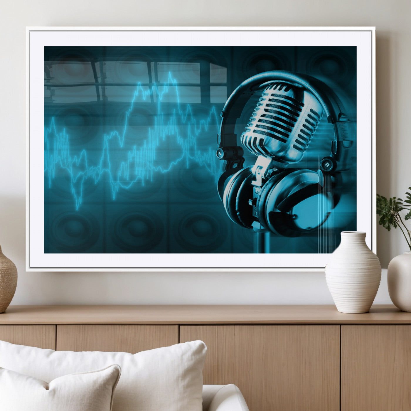 MGC-FP-36x24 - Music and Microphone Wall Art Canvas Print