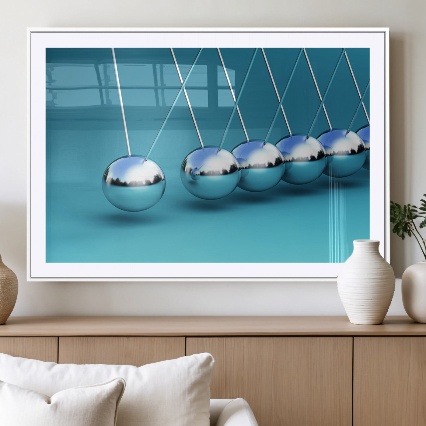 MGC-FP-36x24 - Wall Art Newton's Cradle Canvas Print, Framed Newton Cradle Canvas Print