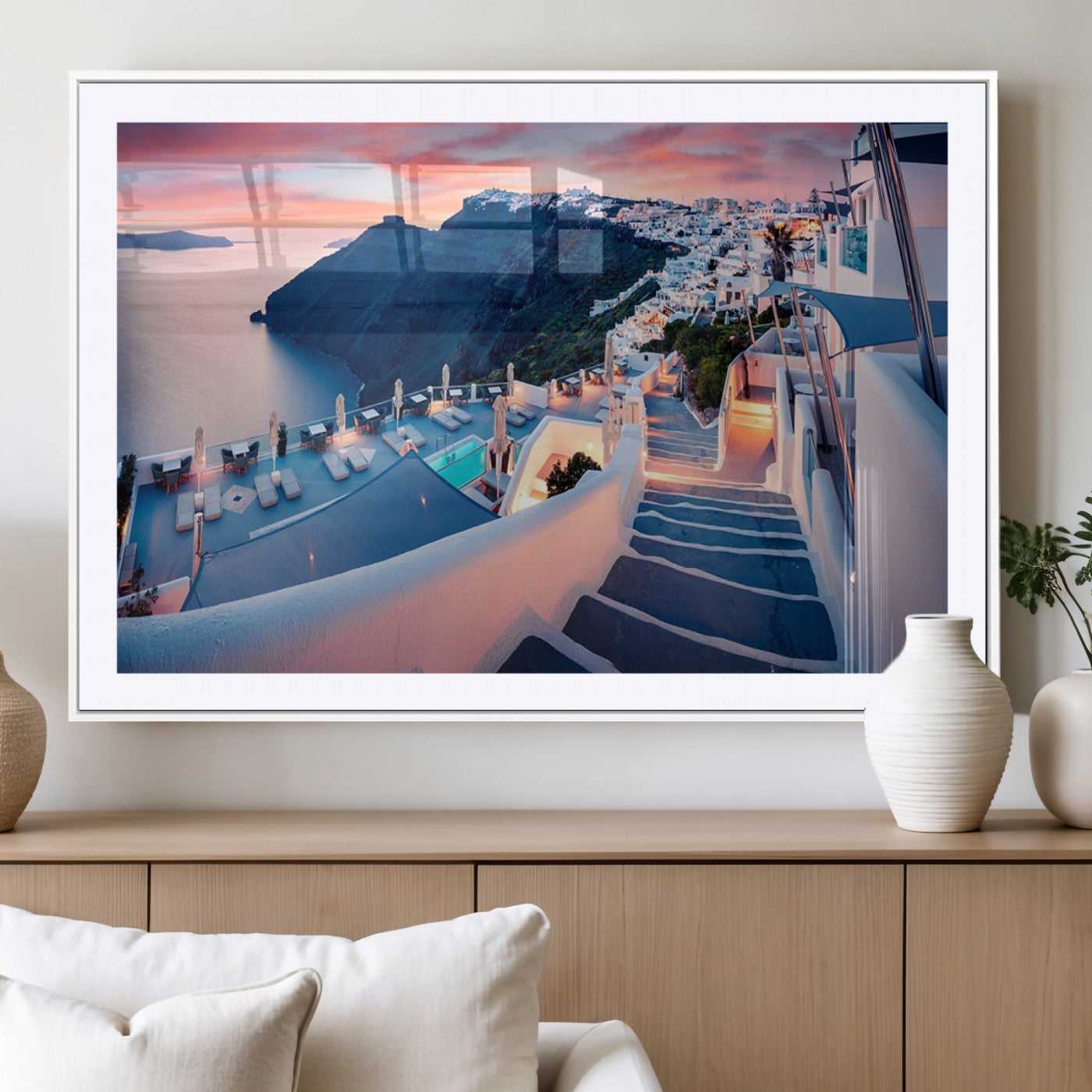 MGC-FP-36x24 - Santorini Island Wall Art Canvas Print